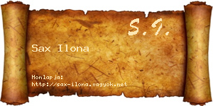 Sax Ilona névjegykártya
